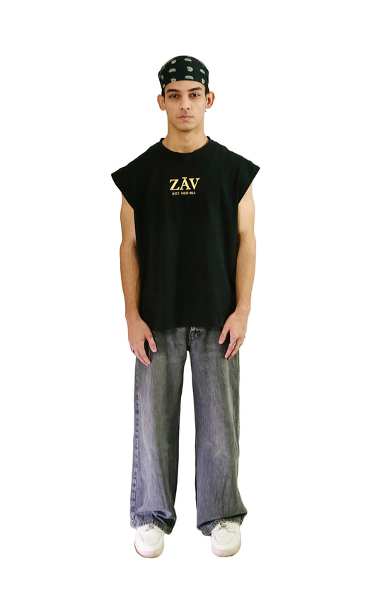 ZAV Sleeveless Graphic Shirt - Black
