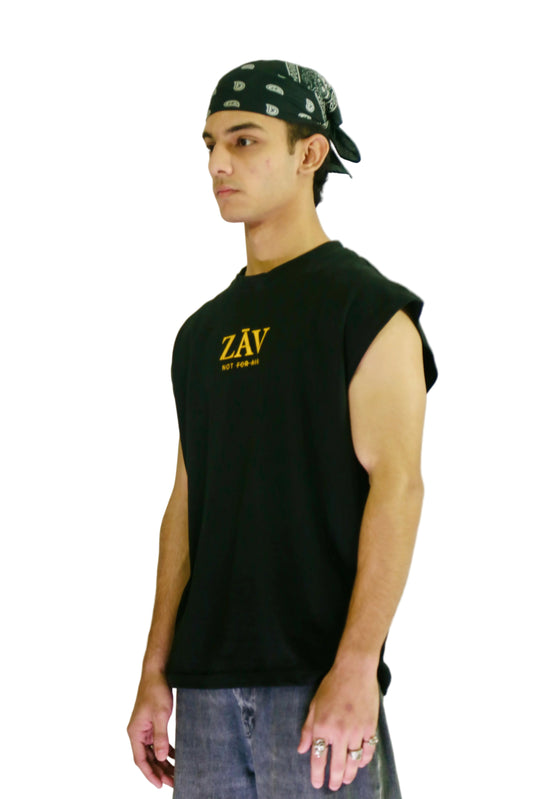 ZAV Sleeveless Graphic Shirt - Black